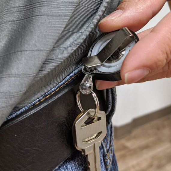 Key-Bak yoyo Mini-Bak® til nøgler og brikker – Sort m. nøglering