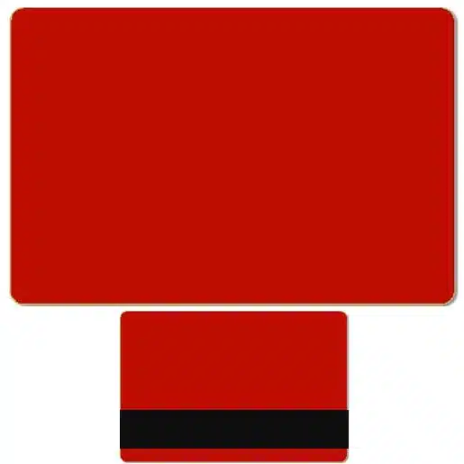 Plastikkort Rødt med magnetstribe Hico