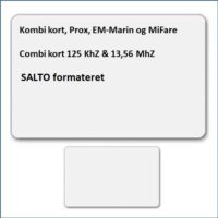 RFID kort, Kombi kort, EM Marin & MiFare, 125KhZ og 13,56MhZ, Hvidt, SALTO formateret
