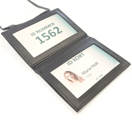 Kvalitets ID-kortholder til 2 kort, til Vagt m.m. – Ægte Læder