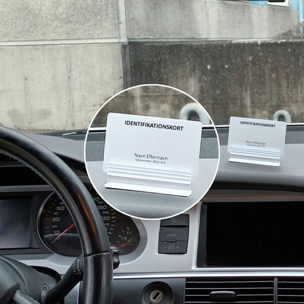 ID-kortholder, stående til Bil/bord/Taxa, selvklæbende