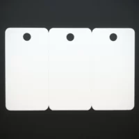 Plastikkort Hvidt, 3-delt med hul