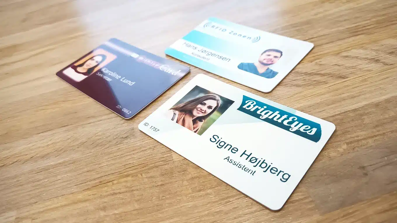 professionel korthåndtering - id-kort adgangskort, 3 kort med personfoto