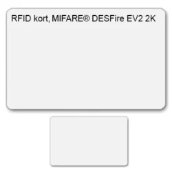 Nøglebrik – RFID tag, MiFare 1K, TEARSHAPE Sort m. hvid label