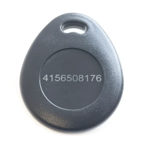 Nøglebrik – RFID tag, MiFare 1k, DRÅBE sort m. UID (LSB)