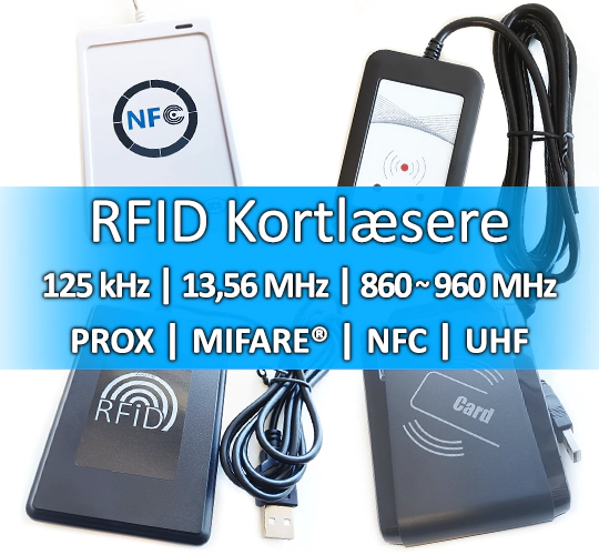 rfid kortlæsere prox mifare nfc uhf